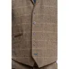 Albert - Men's Tweed Check Tan Waistcoat sold by Tru Clothing