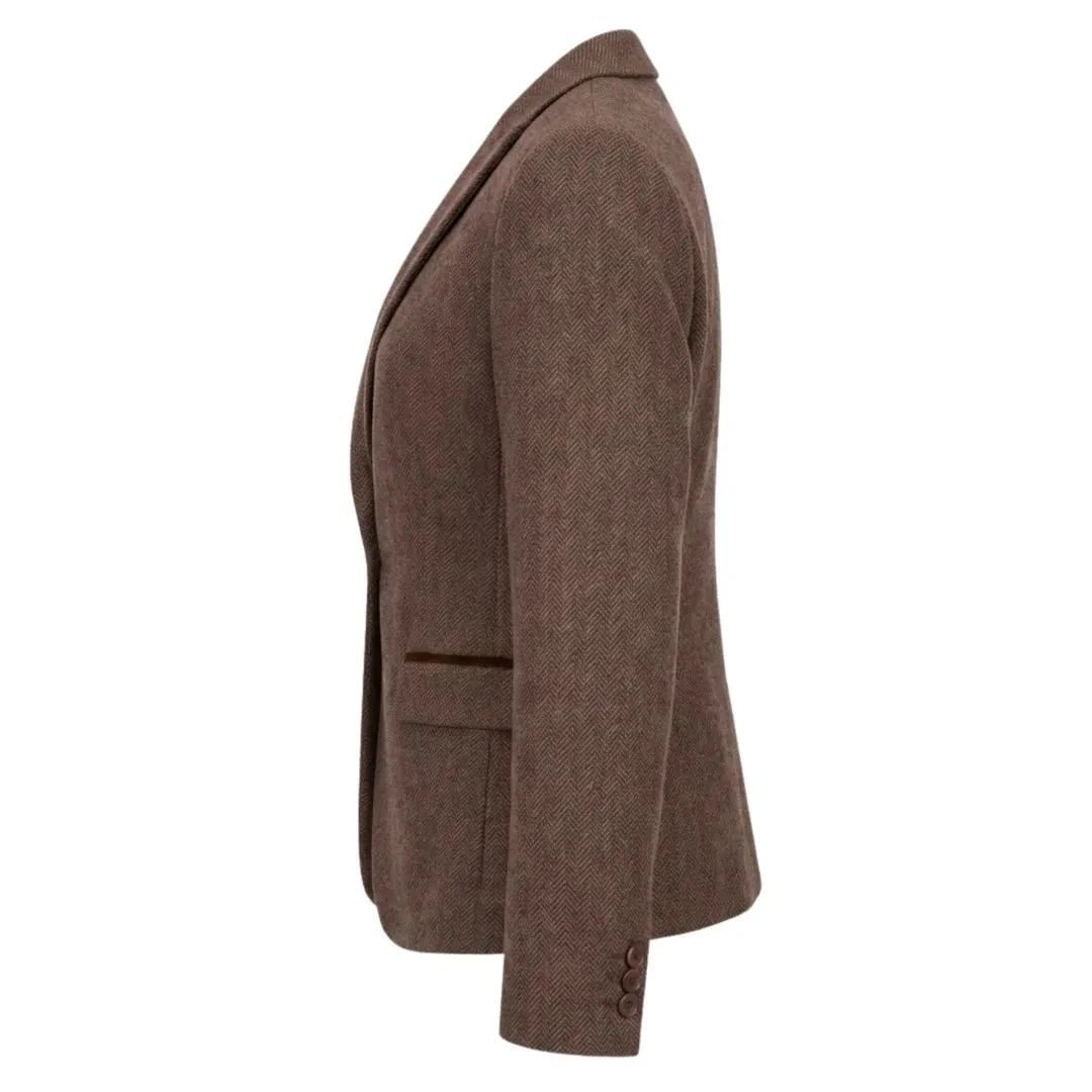 IMW-02 - Women's Oak Tweed Herringbone Blazer Waistcoat sold by Tru Clothing product image thumbnail 3