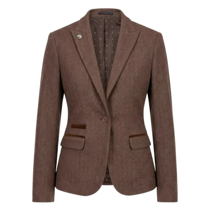 IMW-02 - Women's Oak Tweed Herringbone Blazer Waistcoat made by Tru Clothing