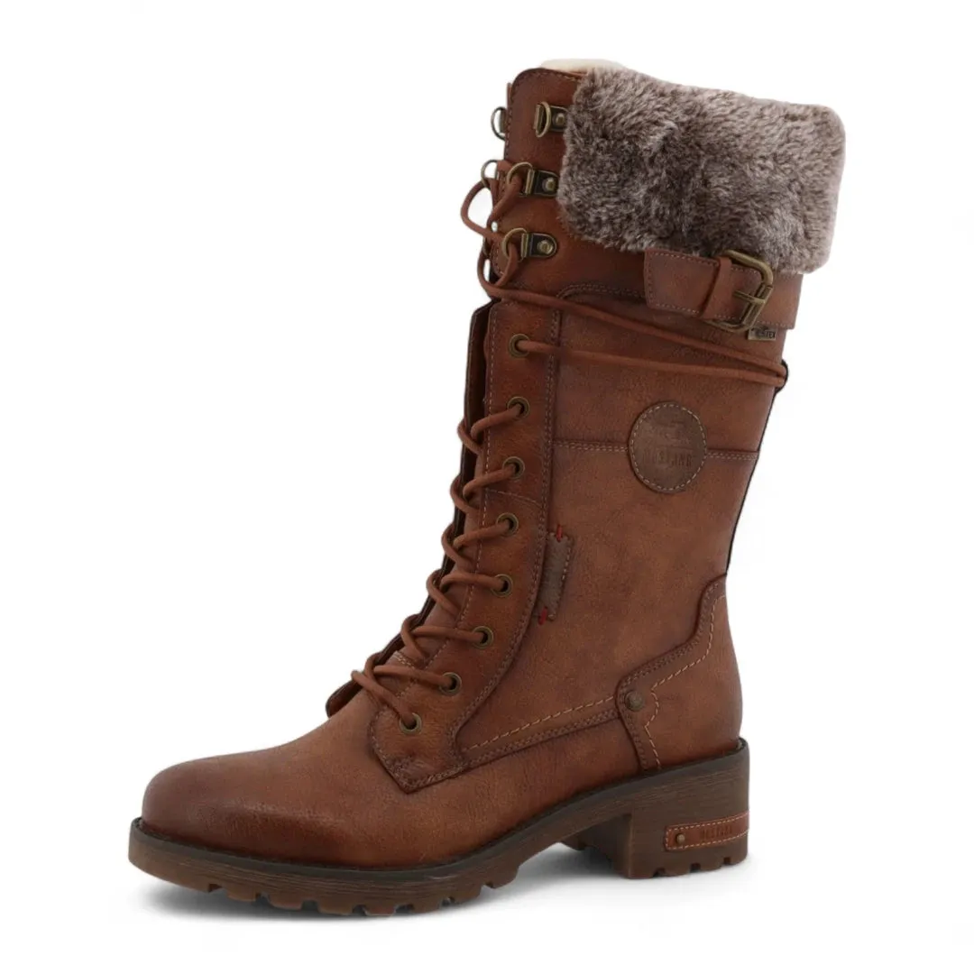 Women's Brown Mid-Calf Faux Fur Winter Combat Boots sold by Tru Clothing product image thumbnail 3