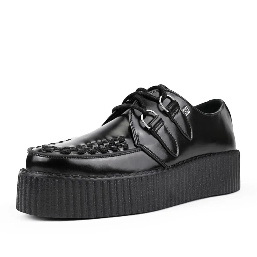 Viva High Creeper Black Leather Platform Lace-Up Goth Shoes sold by Tru Clothing product image thumbnail 5