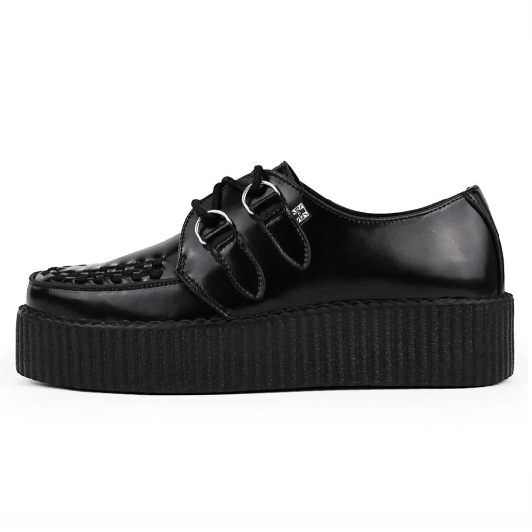 Viva High Creeper Black Leather Platform Lace-Up Goth Shoes sold by Tru Clothing product image thumbnail 3