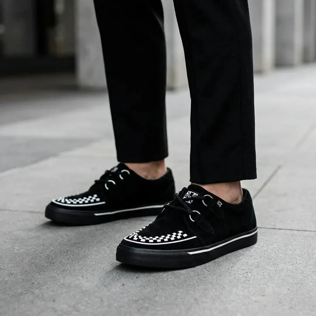 Pointed Creeper Sneaker Black White Suede Platform Shoes sold by Tru Clothing product image thumbnail 2
