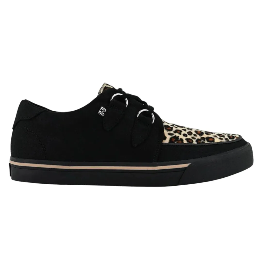 Pointed Creeper Sneaker Black Leopard Canvas Platform Shoes sold by Tru Clothing