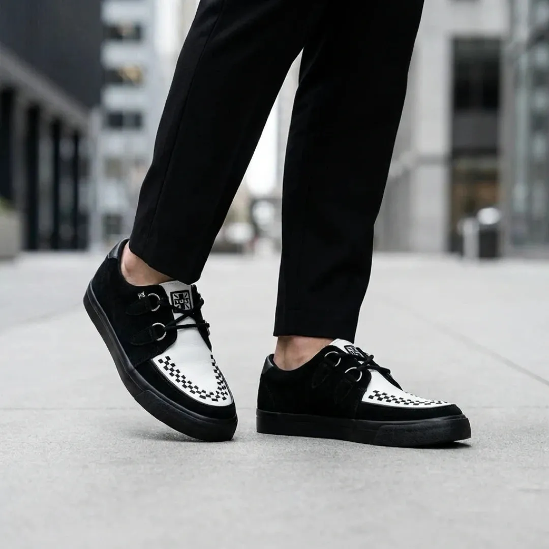 Pointed Creeper Sneaker Black White Leather Platform Shoes sold by Tru Clothing product image thumbnail 2