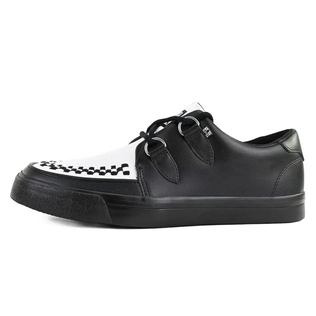 Pointed Creeper Sneaker Black White Leather Platform Shoes sold by Tru Clothing product image thumbnail 3