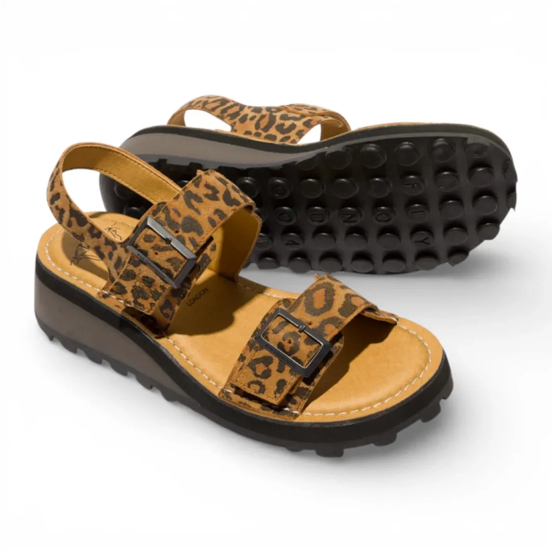 HEIF558FLY - Women’s Tan Leather Wedge Buckle Sandals sold by Tru Clothing product image thumbnail 4