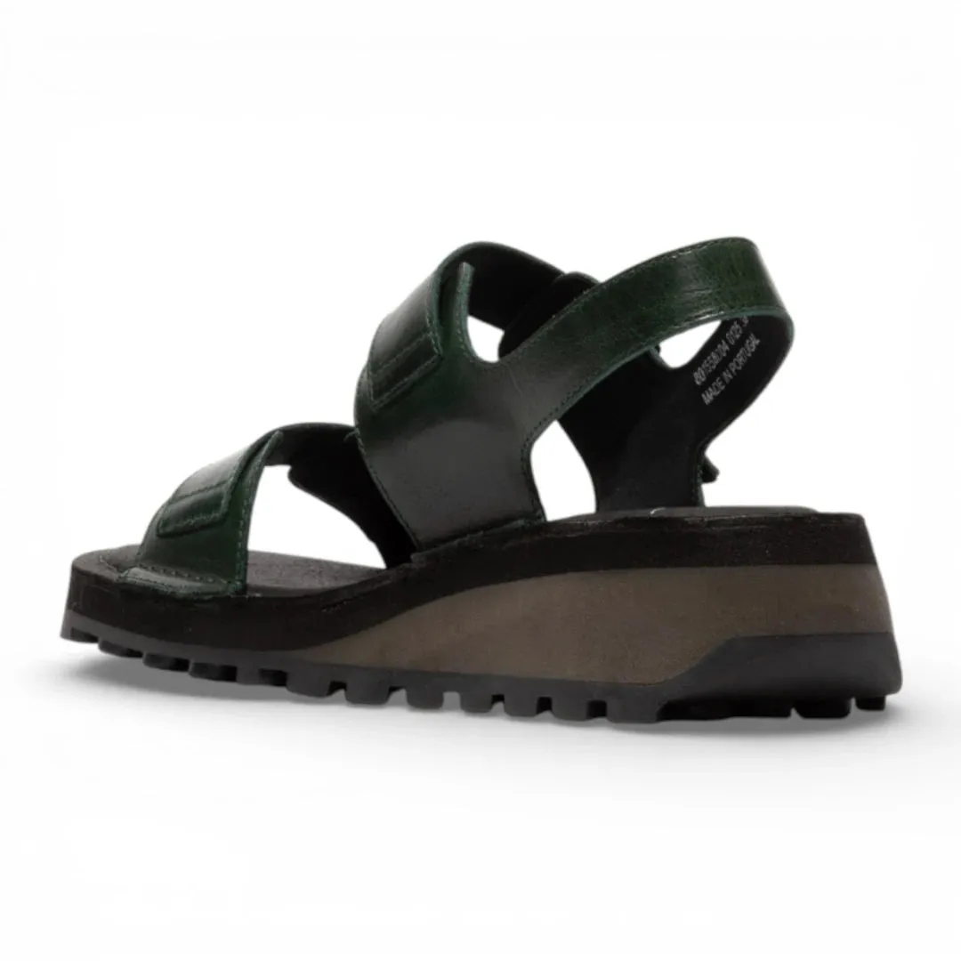HEIF558FLY - Women’s Green Leather Wedge Buckle Sandals sold by Tru Clothing product image thumbnail 4