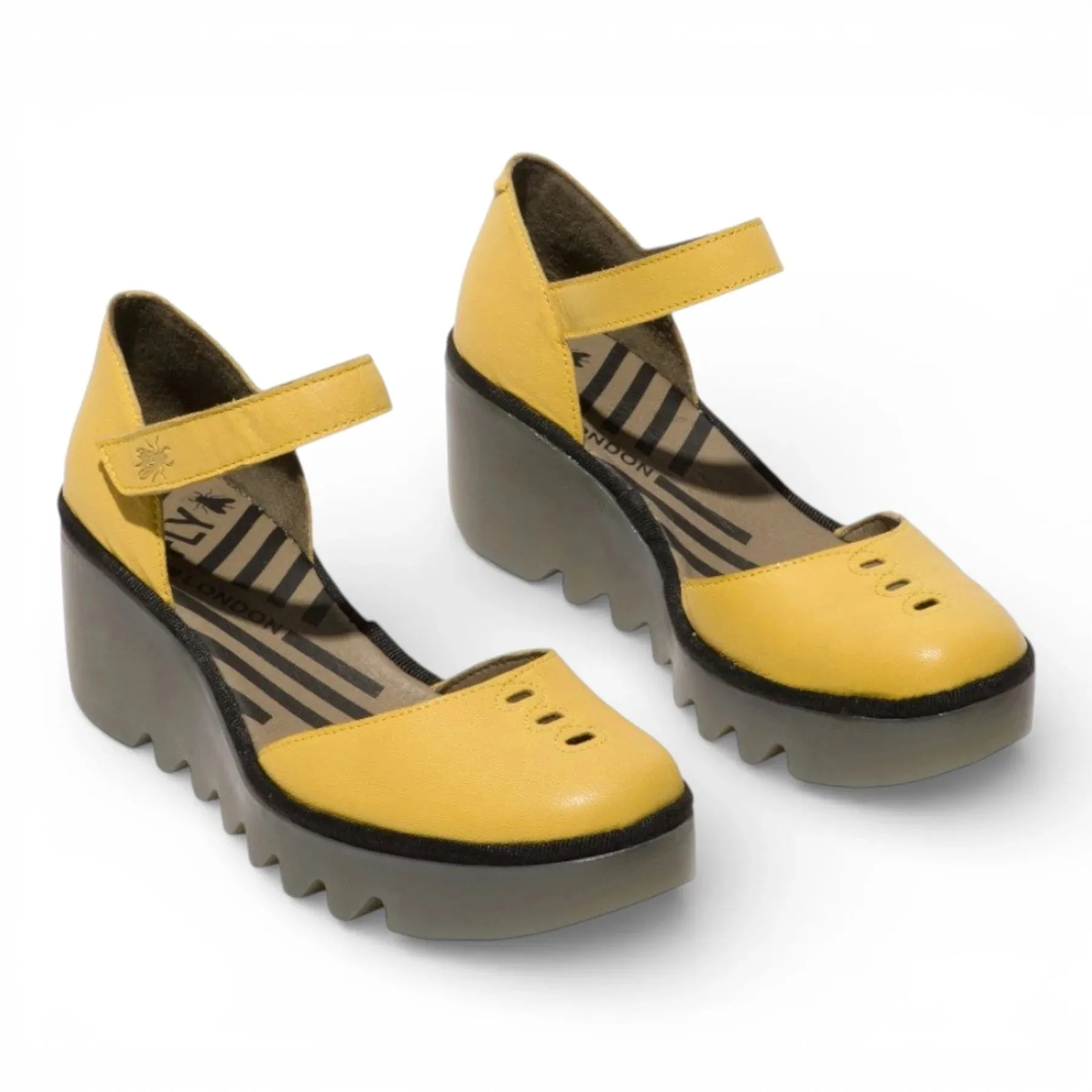 BISO305FLY - Women’s Yellow Leather Wedge Sandals sold by Tru Clothing product image thumbnail 2