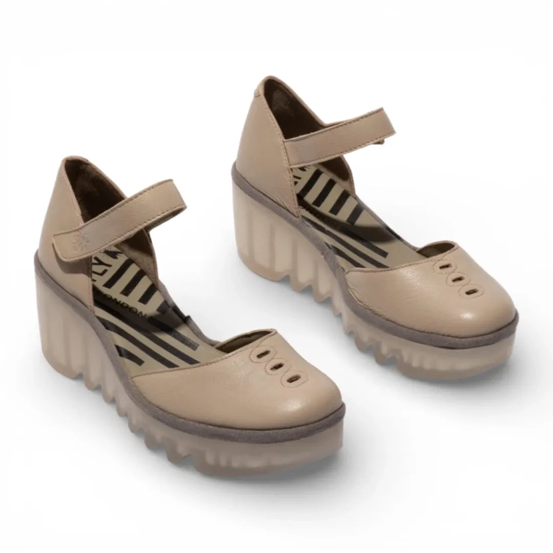 BISO305FLY - Women’s Taupe Leather Wedge Sandals sold by Tru Clothing product image thumbnail 3