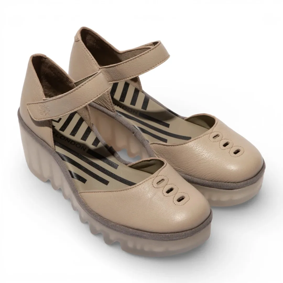 BISO305FLY - Women’s Taupe Leather Wedge Sandals sold by Tru Clothing product image thumbnail 5