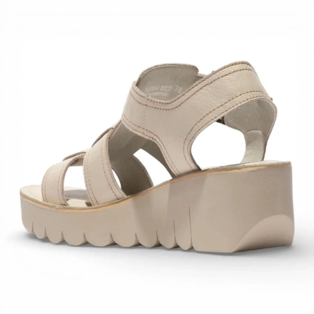 YUDD236FLY - Women’s Off White Leather Wedge Sandals sold by Tru Clothing product image thumbnail 4