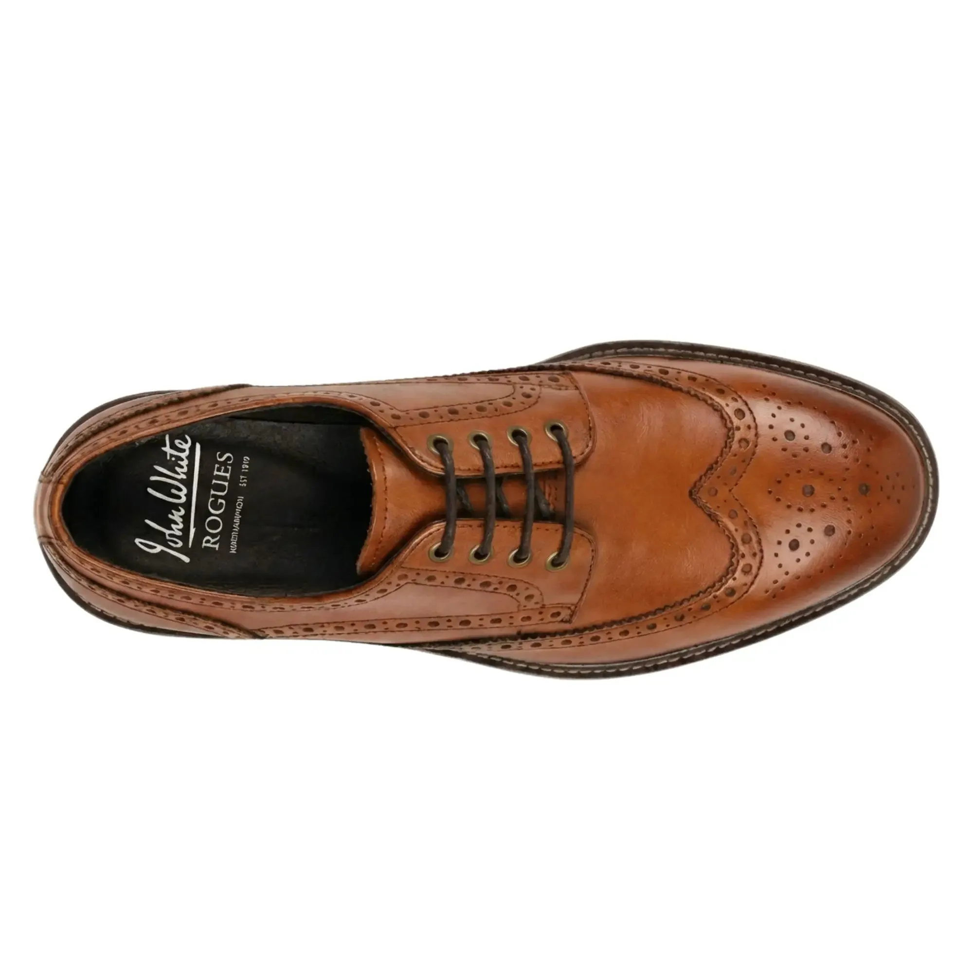 Stokes - Men’s Tan Leather Wingtip Brogue Lace-Up Shoes sold by Tru Clothing product image thumbnail 3