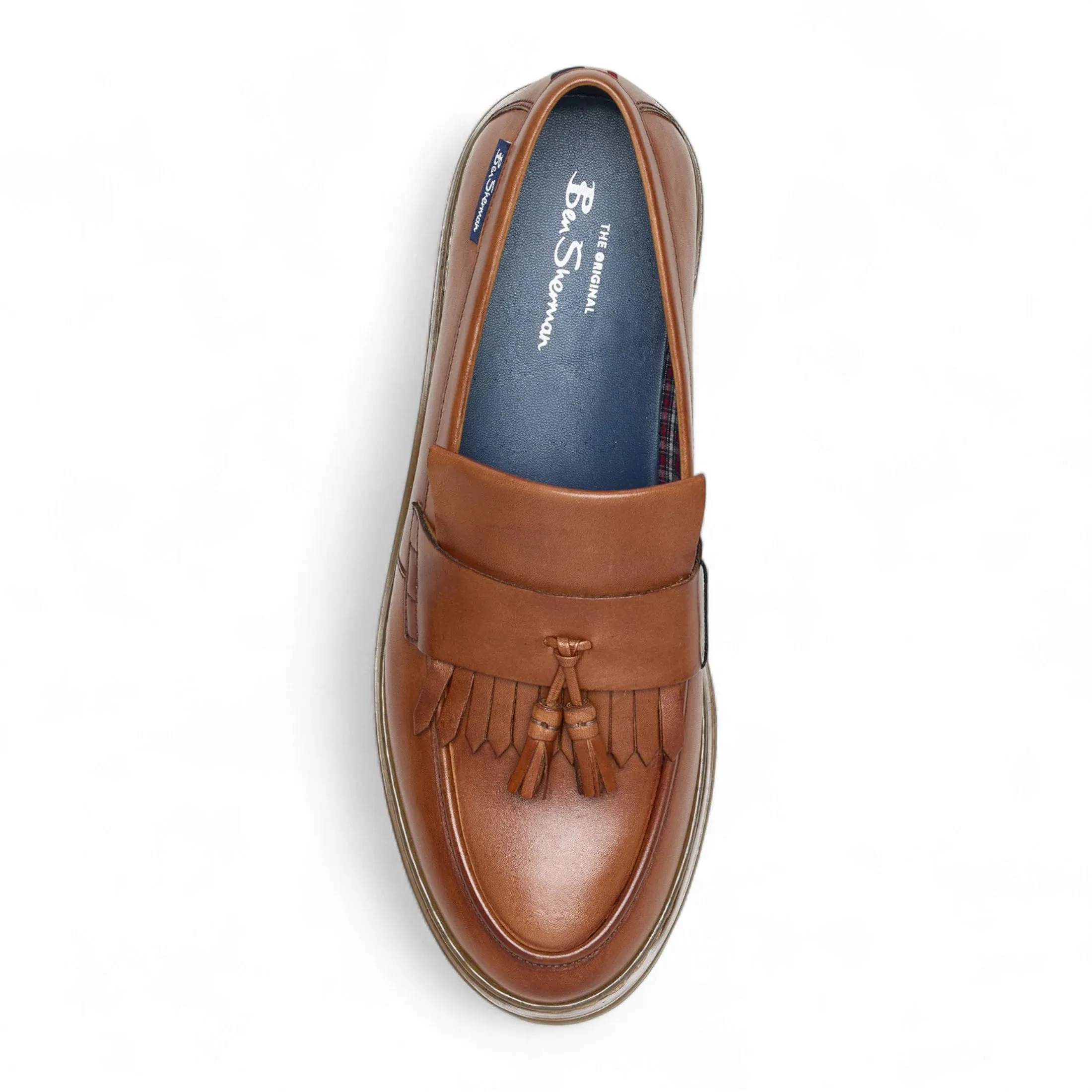 Men's Tan Brown Leather Chunky Sole Tassel Loafer Shoes sold by Tru Clothing product image thumbnail 4