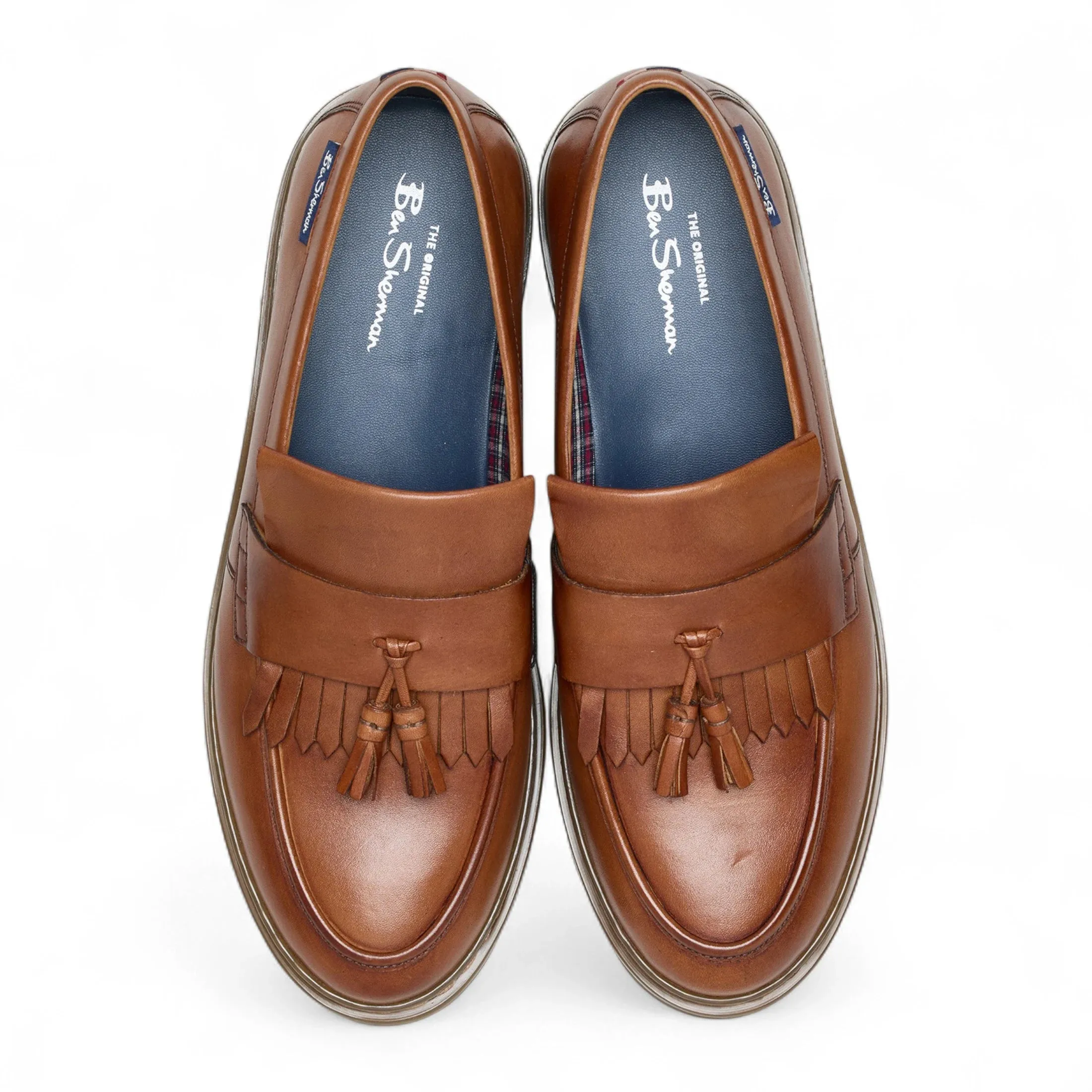 Men's Tan Brown Leather Chunky Sole Tassel Loafer Shoes sold by Tru Clothing product image thumbnail 5