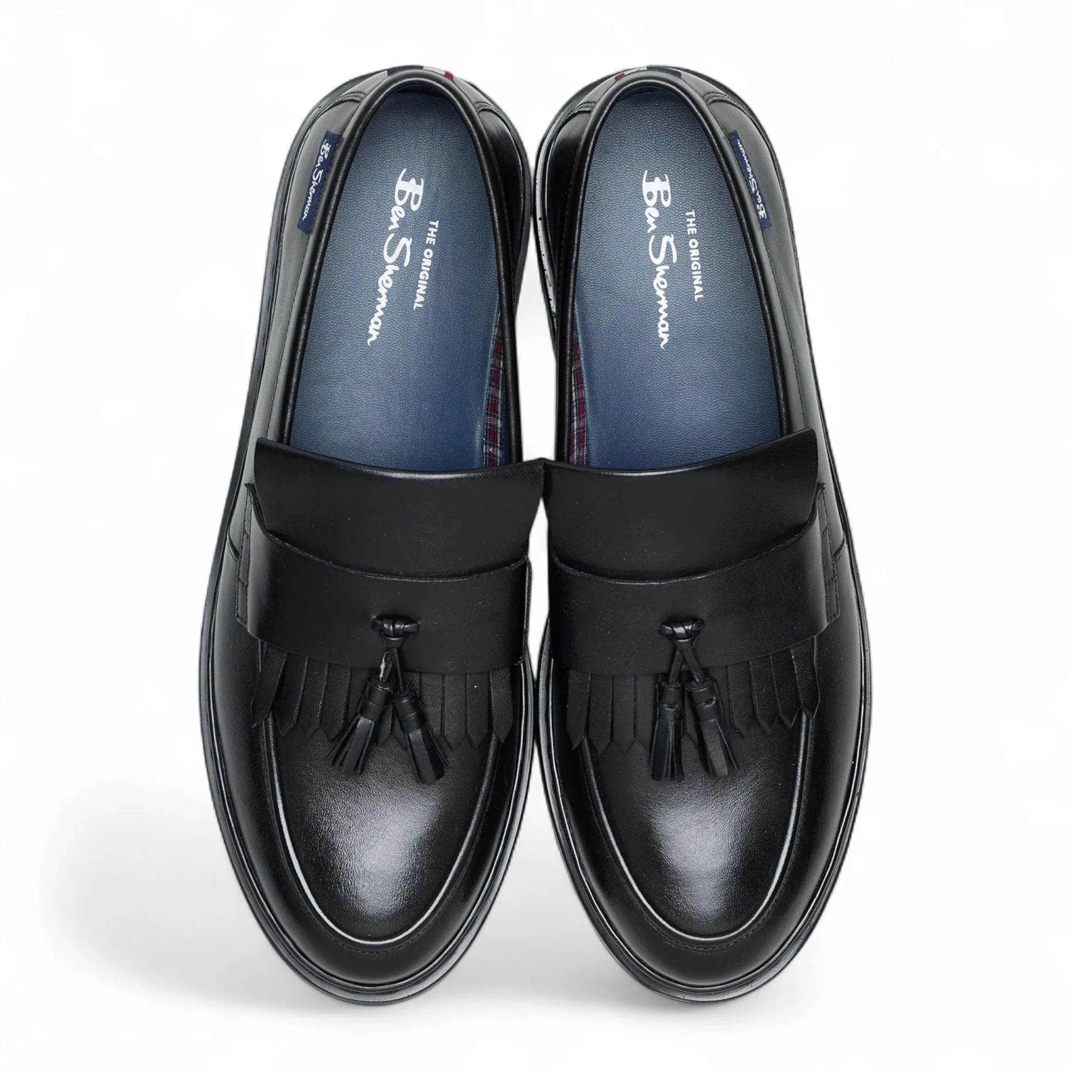 Men's Black Leather Chunky Sole Tassel Loafer Shoes sold by Tru Clothing product image thumbnail 4