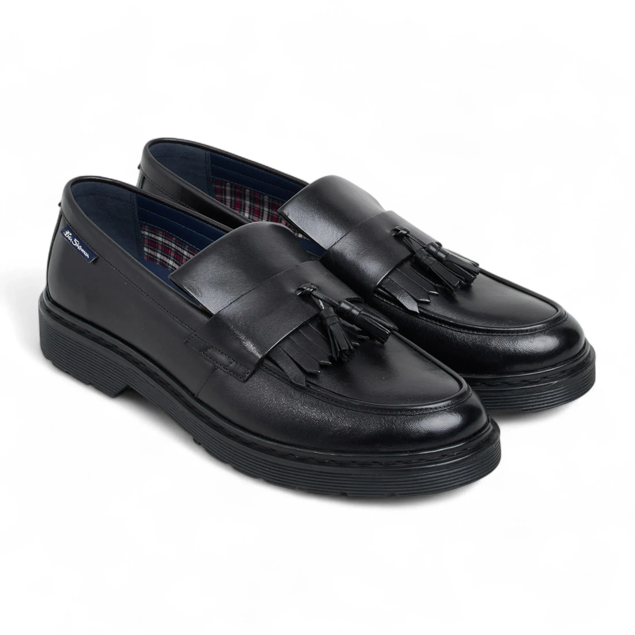 Men's Black Leather Chunky Sole Tassel Loafer Shoes sold by Tru Clothing product image thumbnail 3