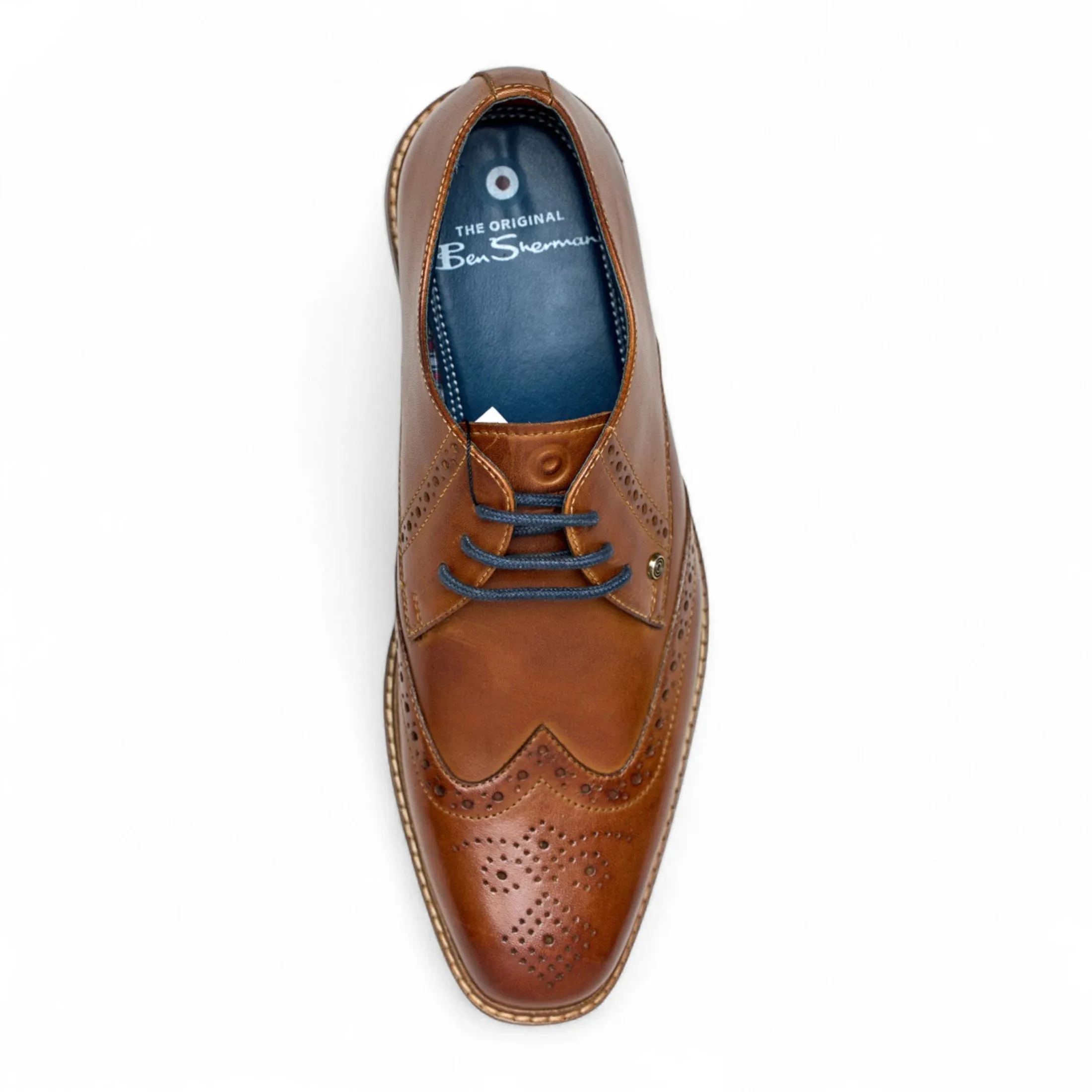 Men's Tan Leather Wingtip Oxford Brogue Dress Shoes sold by Tru Clothing product image thumbnail 5