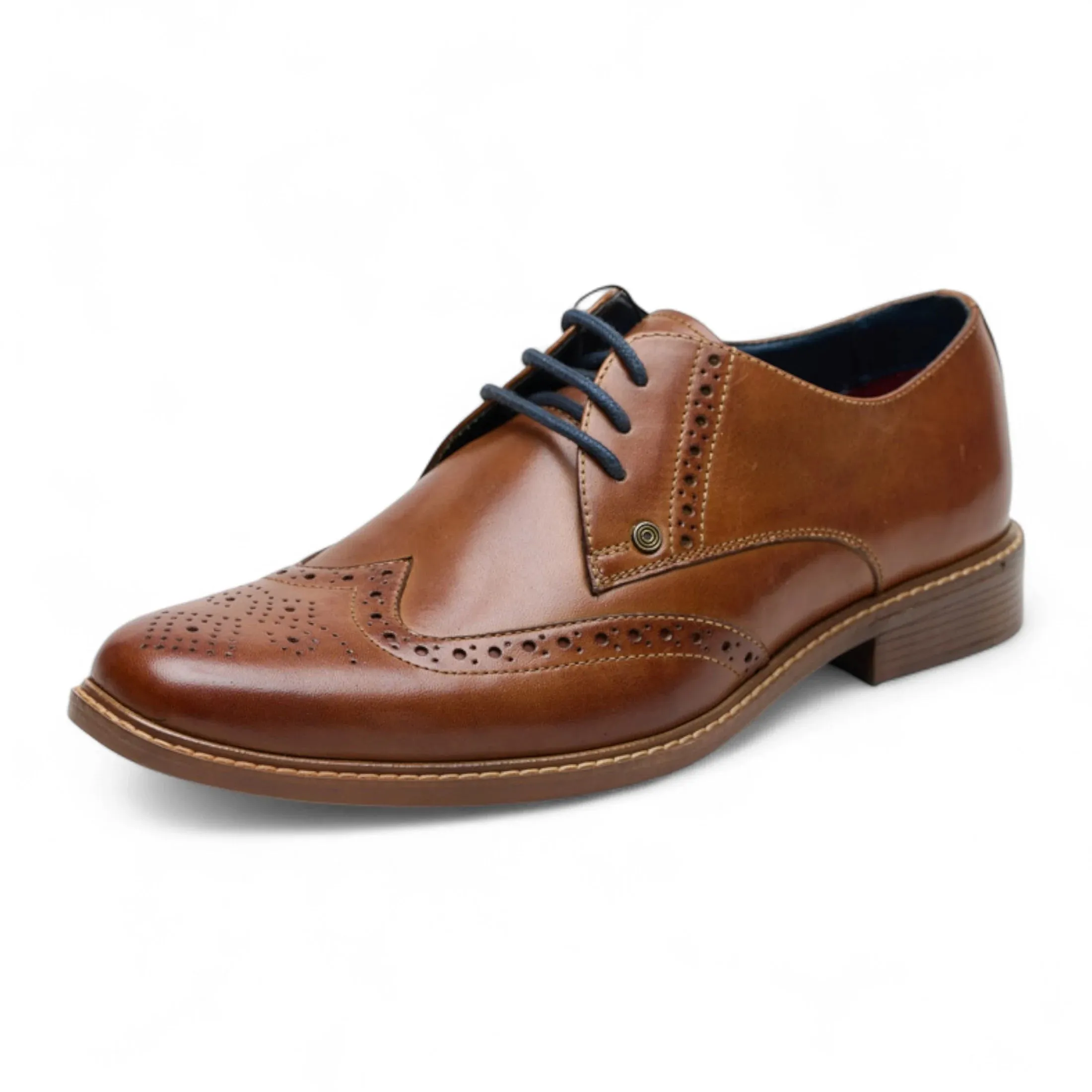 Men's Tan Leather Wingtip Oxford Brogue Dress Shoes sold by Tru Clothing product image thumbnail 3