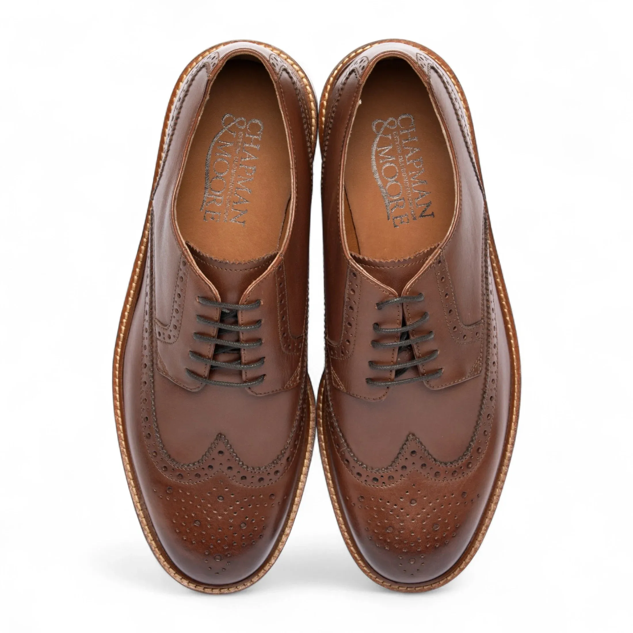 Men’s Brown Leather Brogue Dress Shoes sold by Tru Clothing product image thumbnail 4