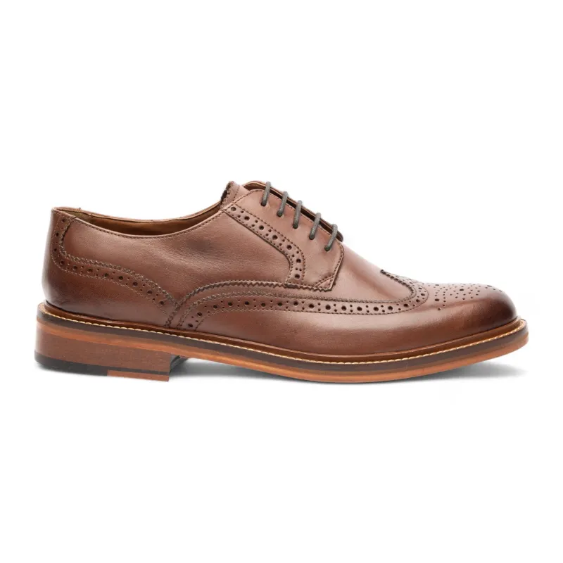 Men’s Brown Leather Brogue Dress Shoes made by Tru Clothing