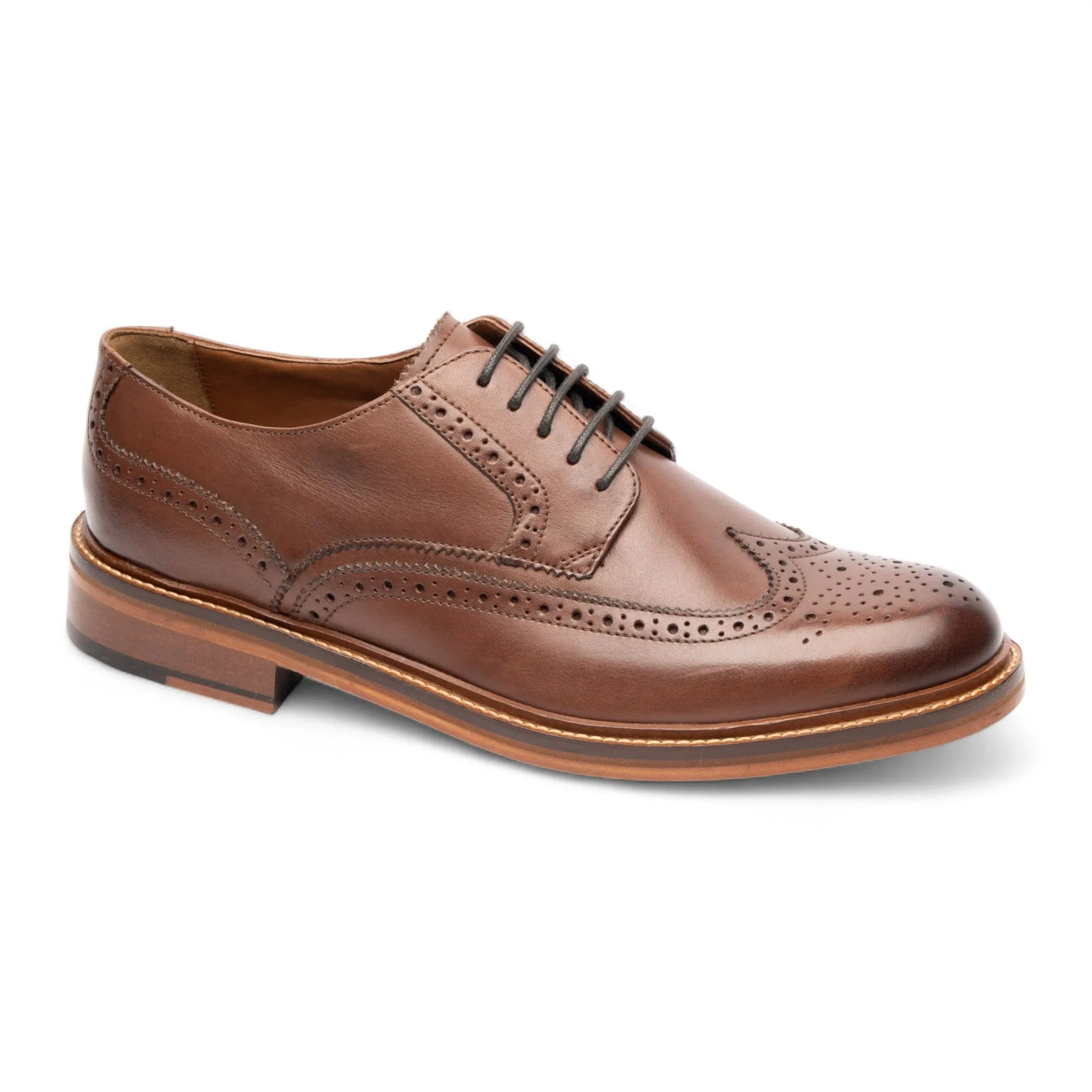 Men’s Brown Leather Brogue Dress Shoes sold by Tru Clothing product image thumbnail 3