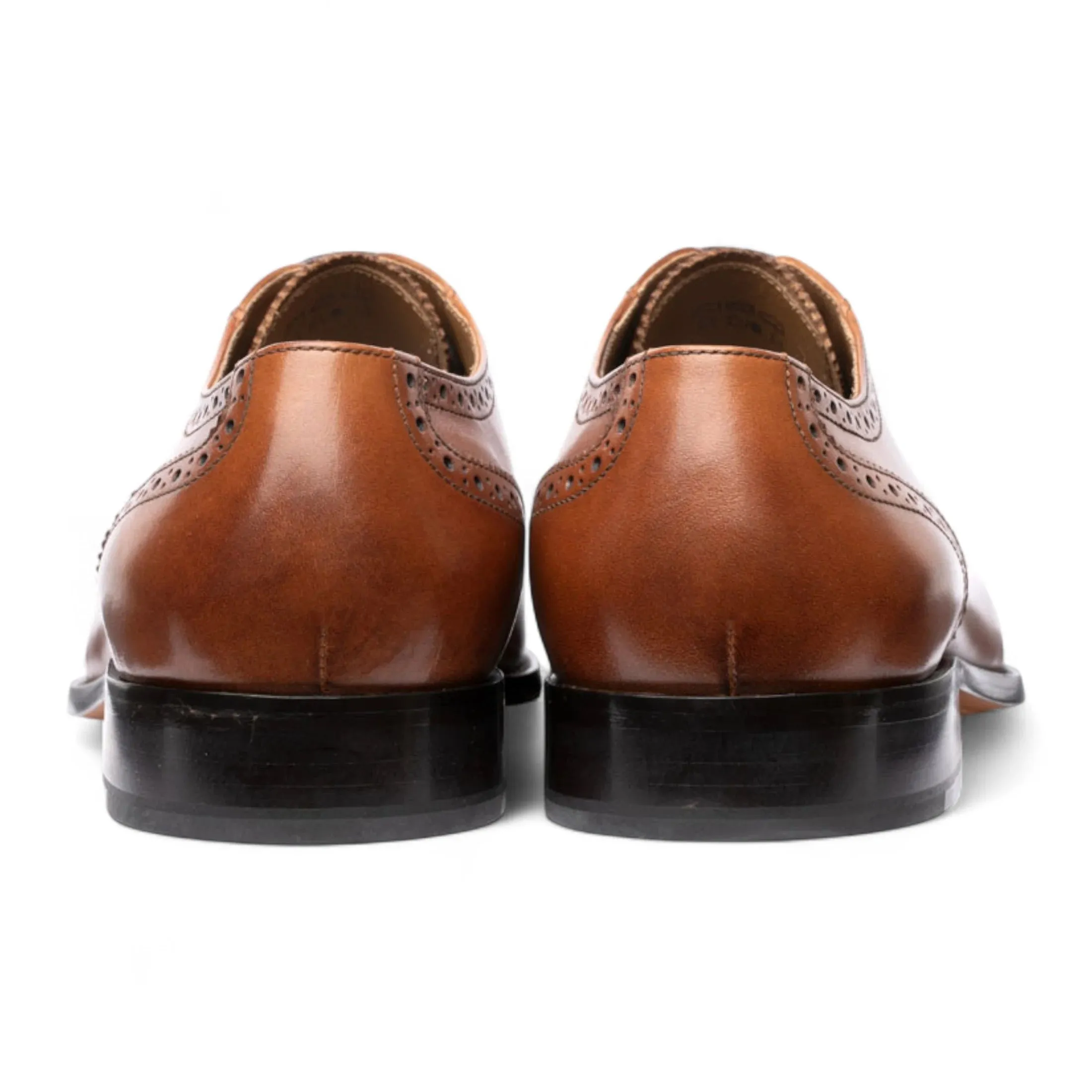 Men's Tan Brown Leather Cap-Toe Oxford Shoes sold by Tru Clothing product image thumbnail 5