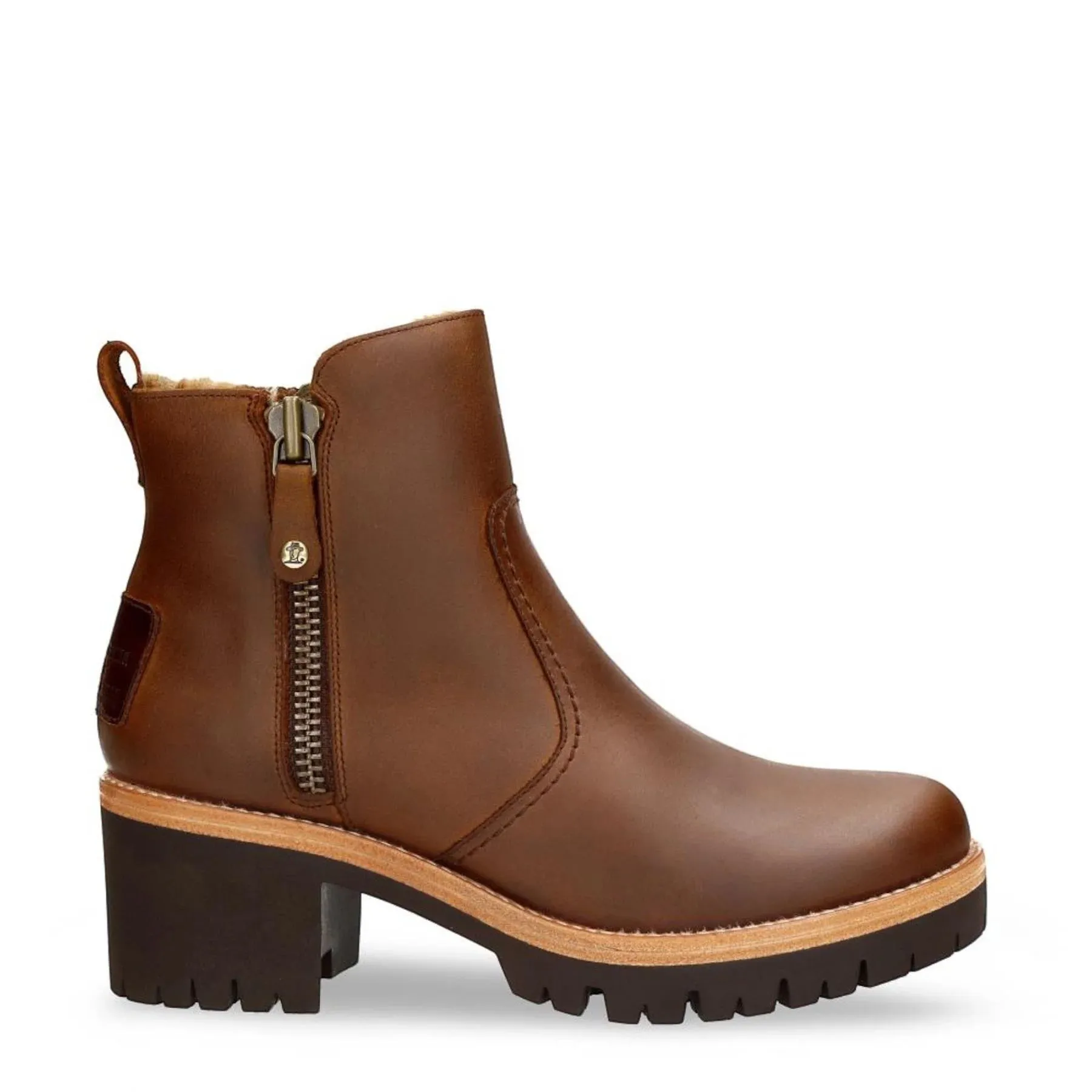 Pauline B9 - Women's Brown Leather Heeled Ankle Boots sold by Tru Clothing