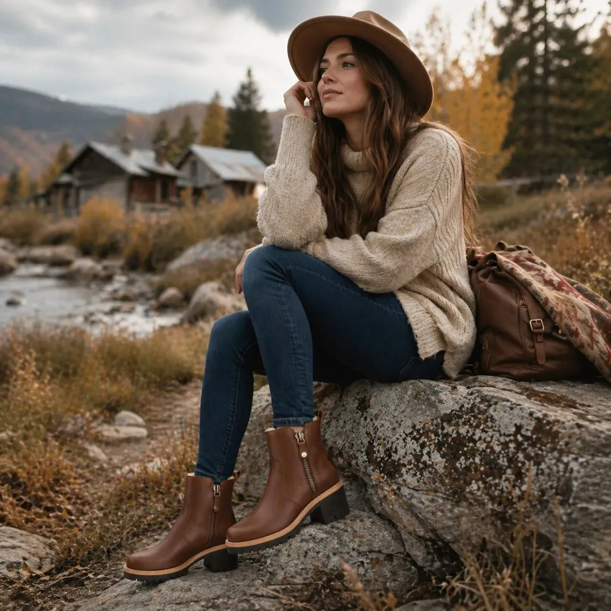 Pauline B9 - Women's Brown Leather Heeled Ankle Boots sold by Tru Clothing product image thumbnail 2