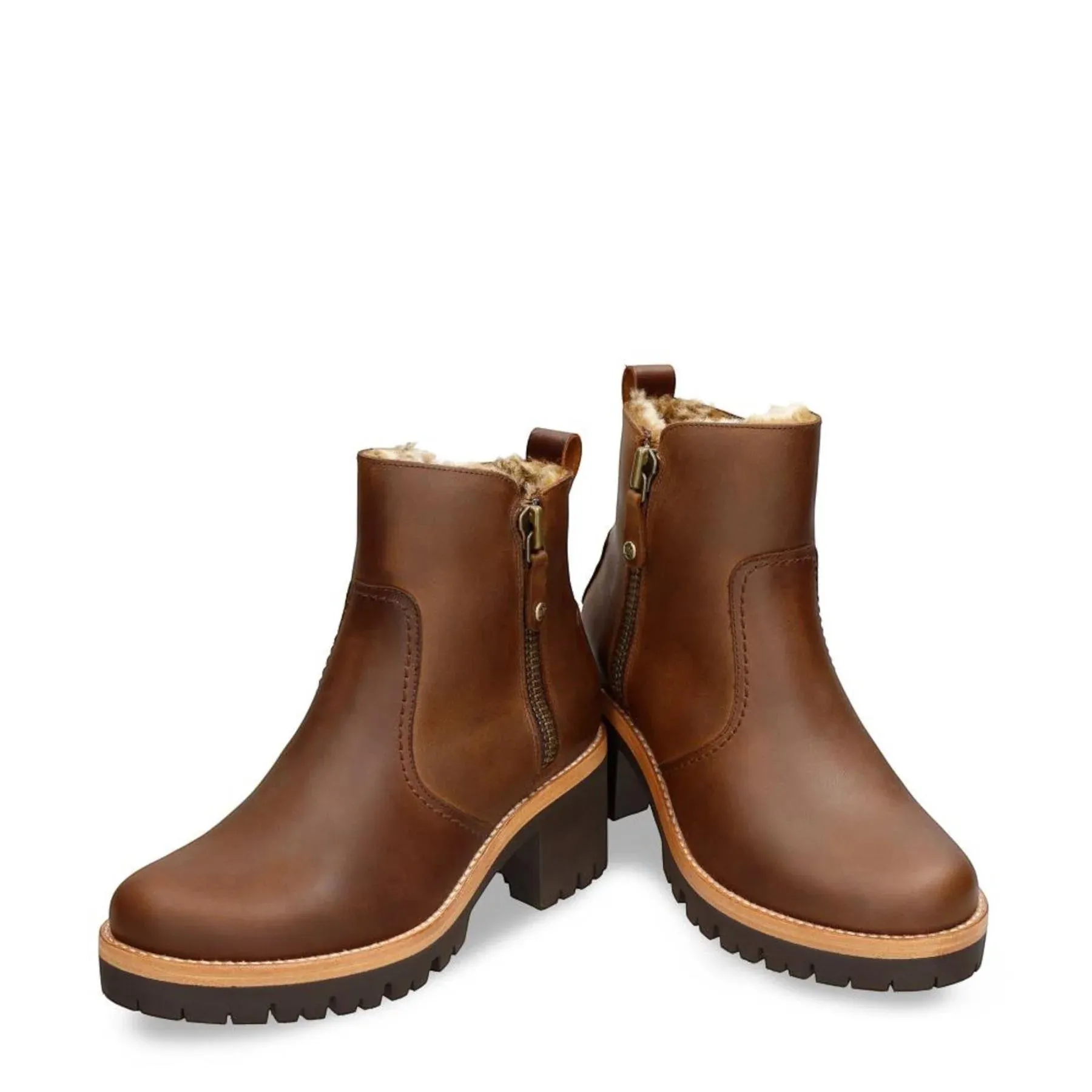 Pauline B9 - Women's Brown Leather Heeled Ankle Boots sold by Tru Clothing product image thumbnail 3