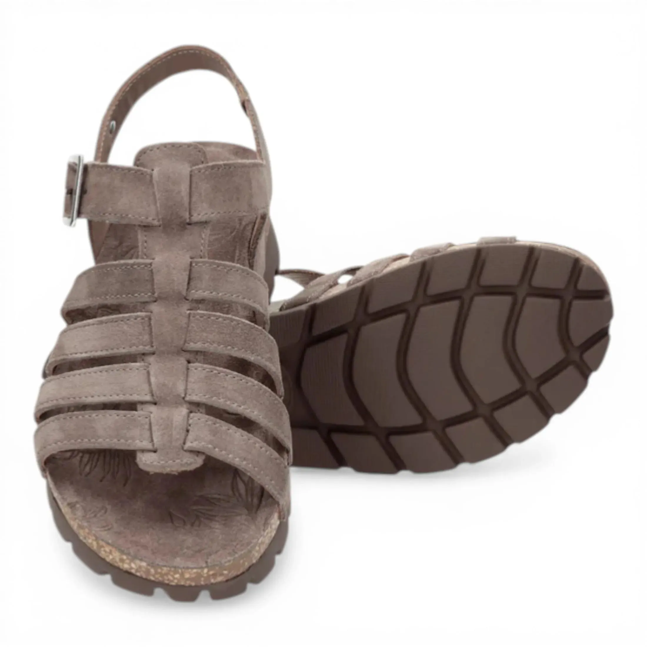 Sasha B6 - Women’s Wedge Stone Grey Suede Leather Sandals sold by Tru Clothing product image thumbnail 5