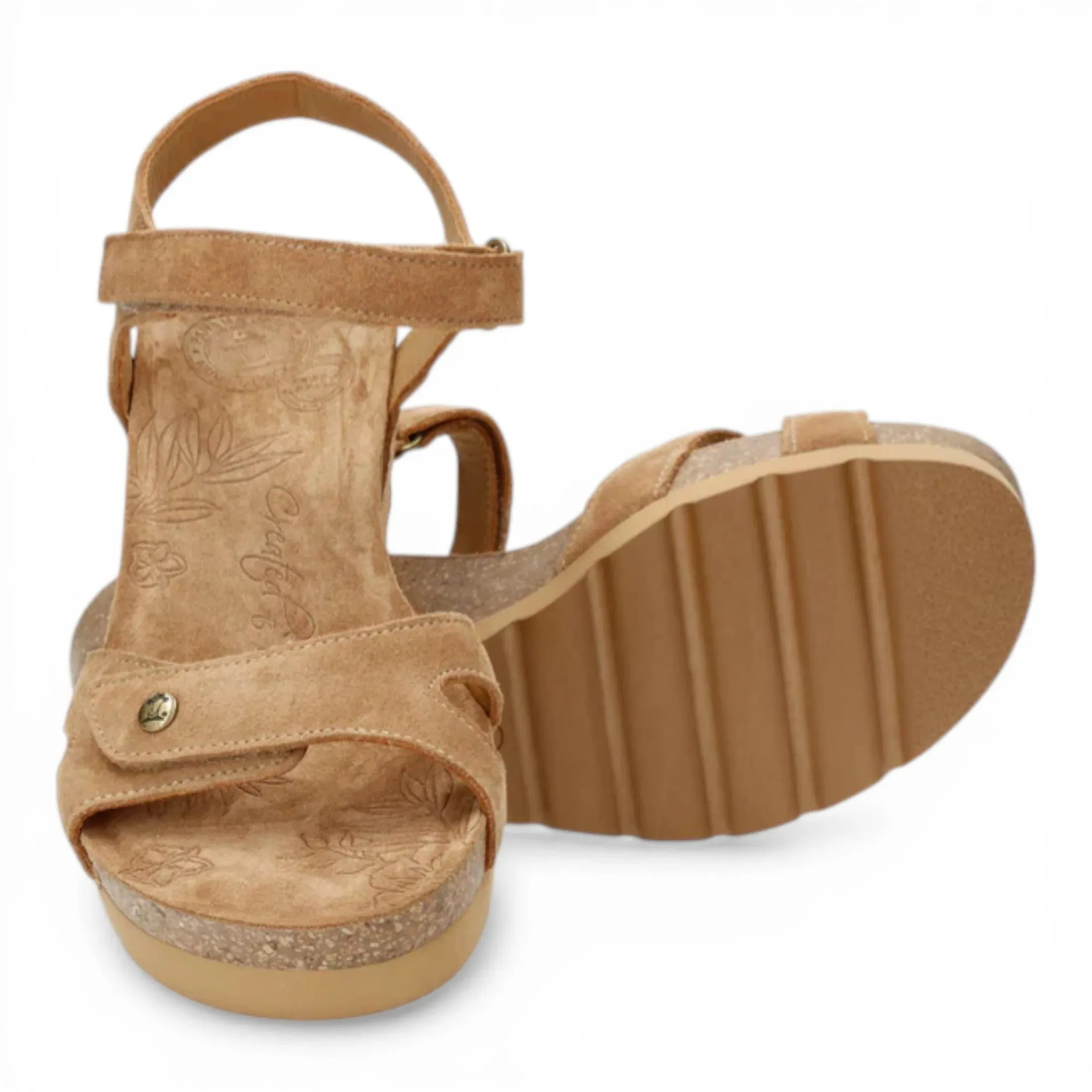 Julia B74 - Women's Wedge Bark Brown Suede Leather Sandals sold by Tru Clothing product image thumbnail 4