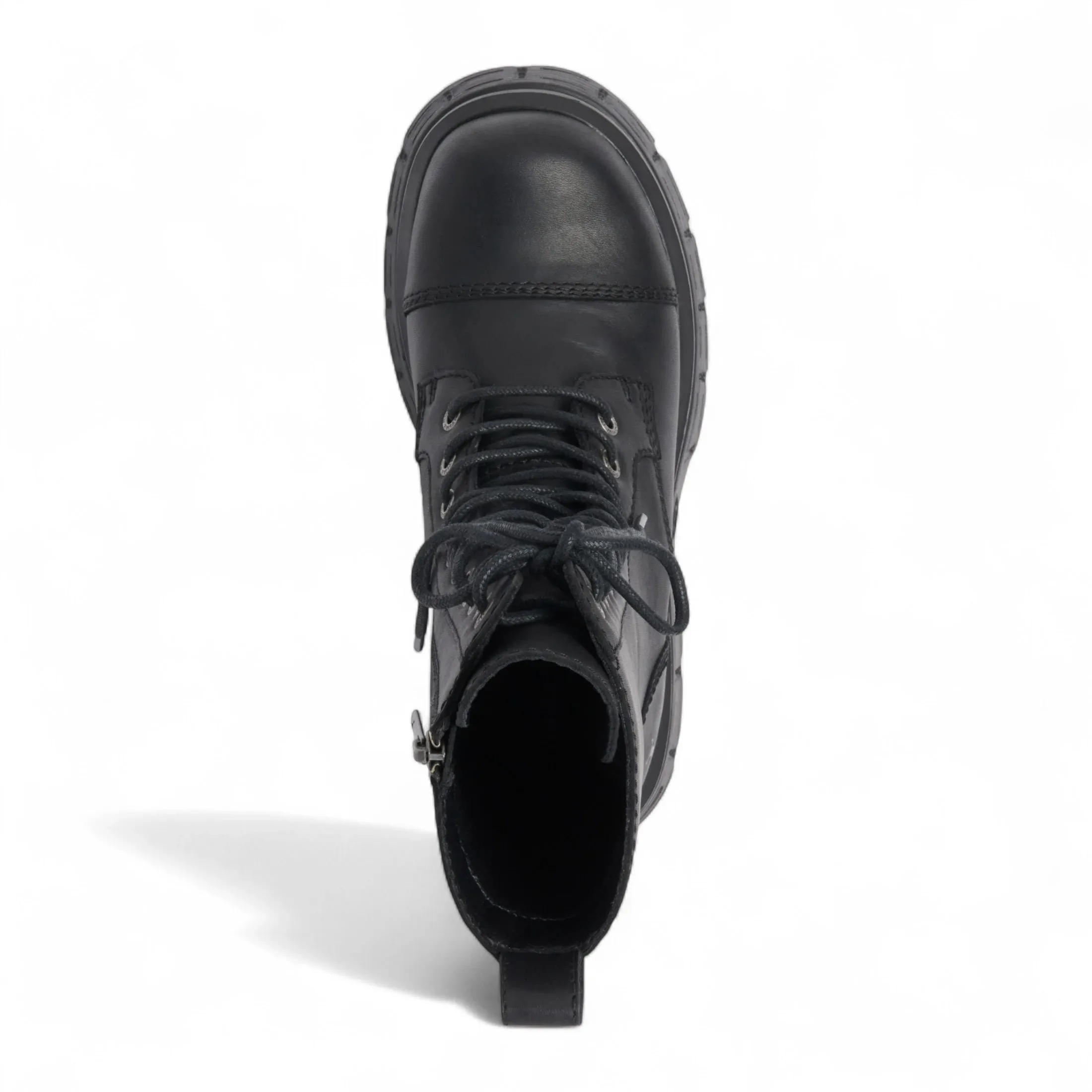 Screaming - Women's Black Mid-Calf Leather Platform Boots sold by Tru Clothing product image thumbnail 4