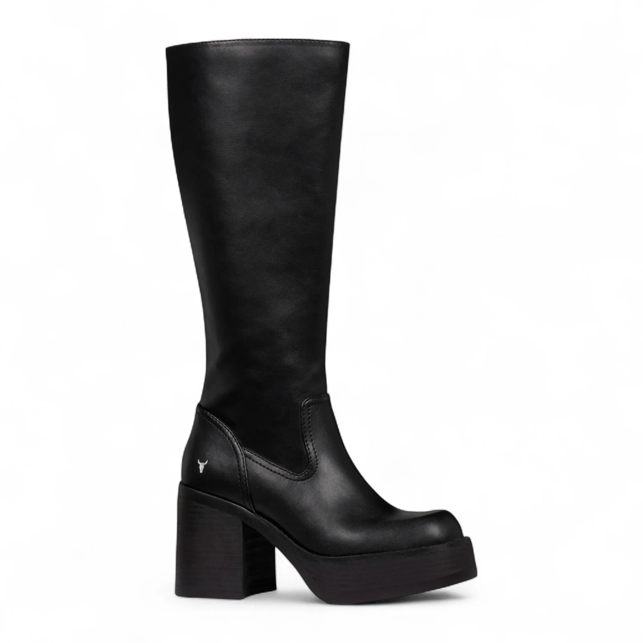 Niche - Women's Black Faux Leather Knee-High Platform Boots sold by Tru Clothing product image thumbnail 3