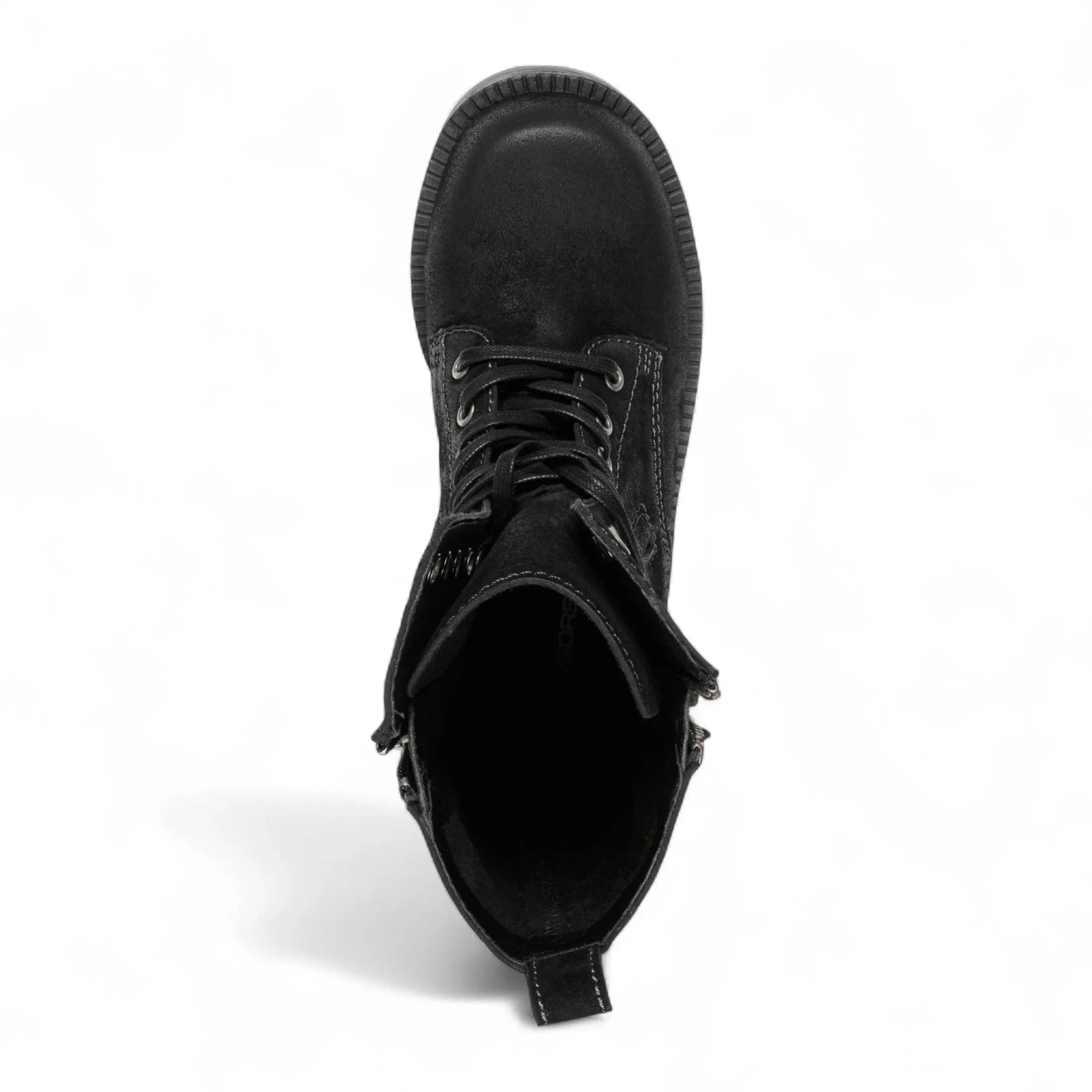 Gather - Women's Black Suede Mid-Calf Lace-Up Combat Boots sold by Tru Clothing product image thumbnail 5