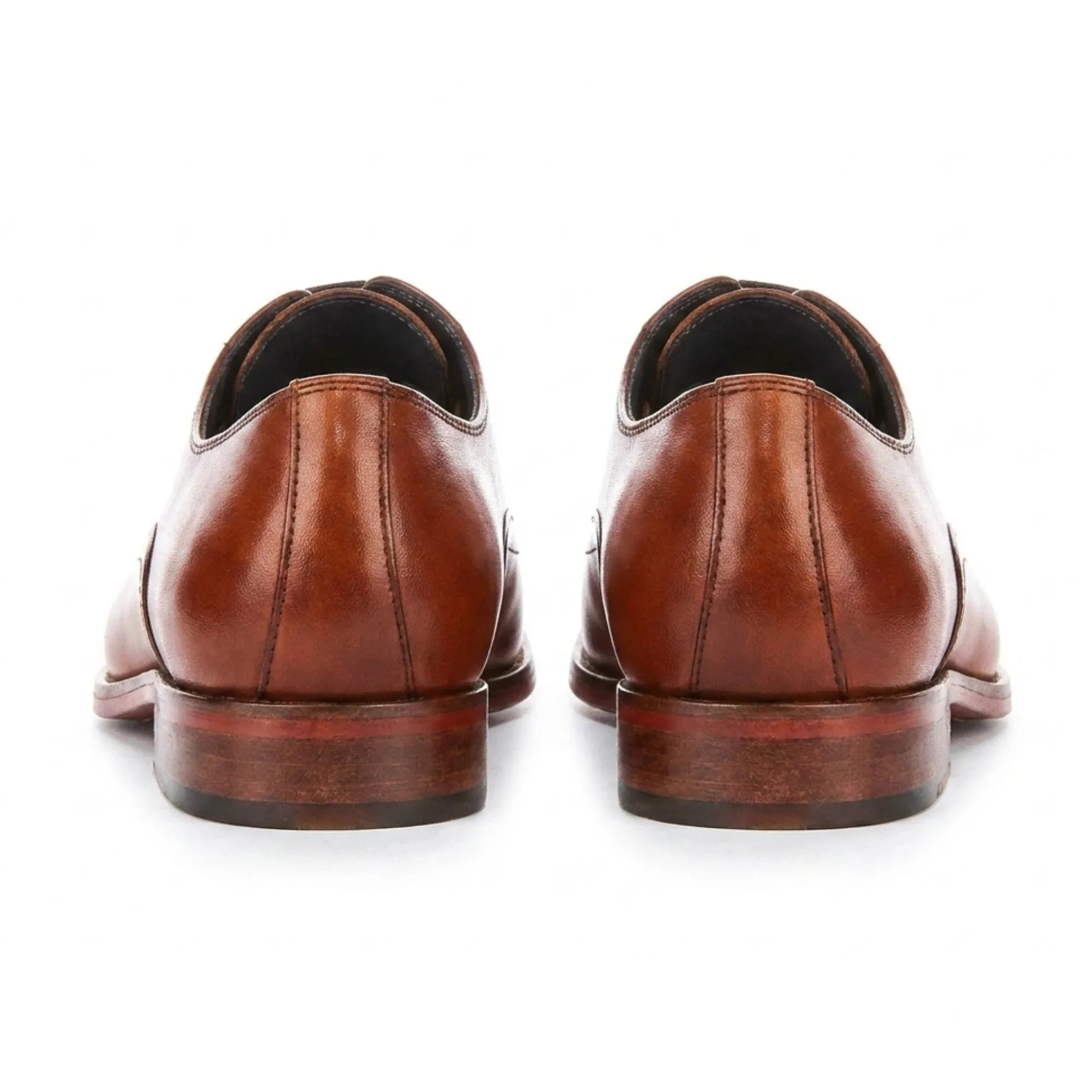 Jett - Men's Tan Cross-Stitch Toe Cap Oxford Shoes sold by Tru Clothing product image thumbnail 4