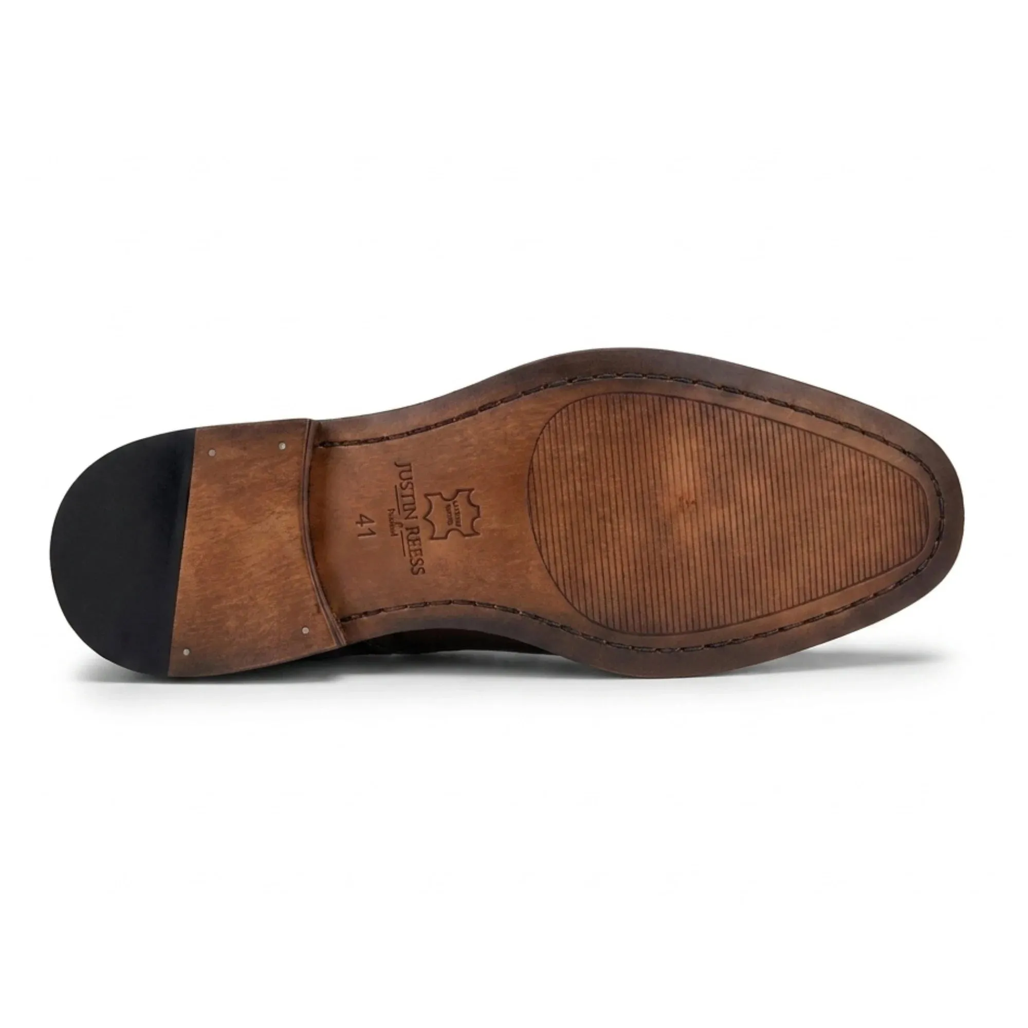 Jett - Men's Tan Cross-Stitch Toe Cap Oxford Shoes sold by Tru Clothing product image thumbnail 5