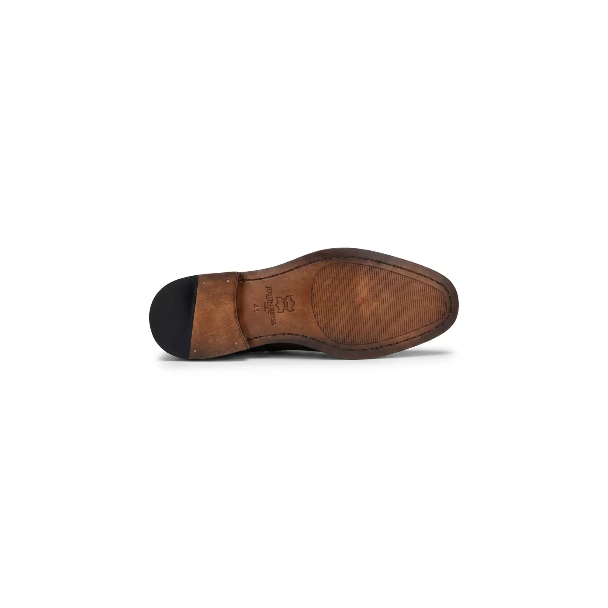 Everett - Men's Brown Polished Leather Cap Toe Derby Shoes sold by Tru Clothing product image thumbnail 5