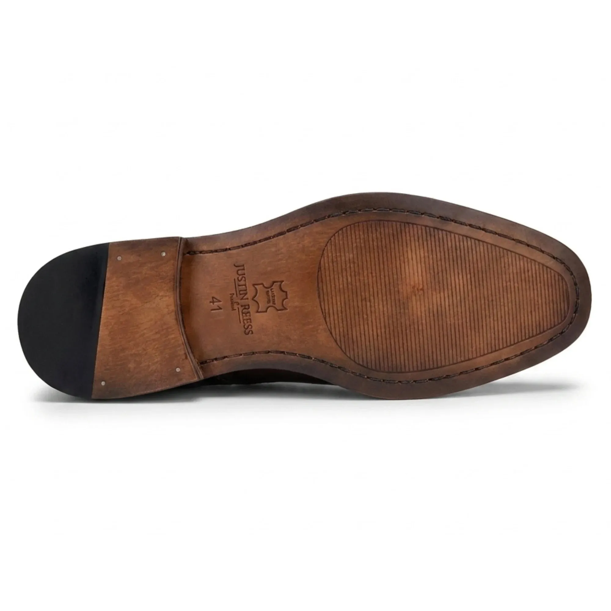 Arlo - Men's Brown Leather Tweed Brogue Shoes sold by Tru Clothing product image thumbnail 5