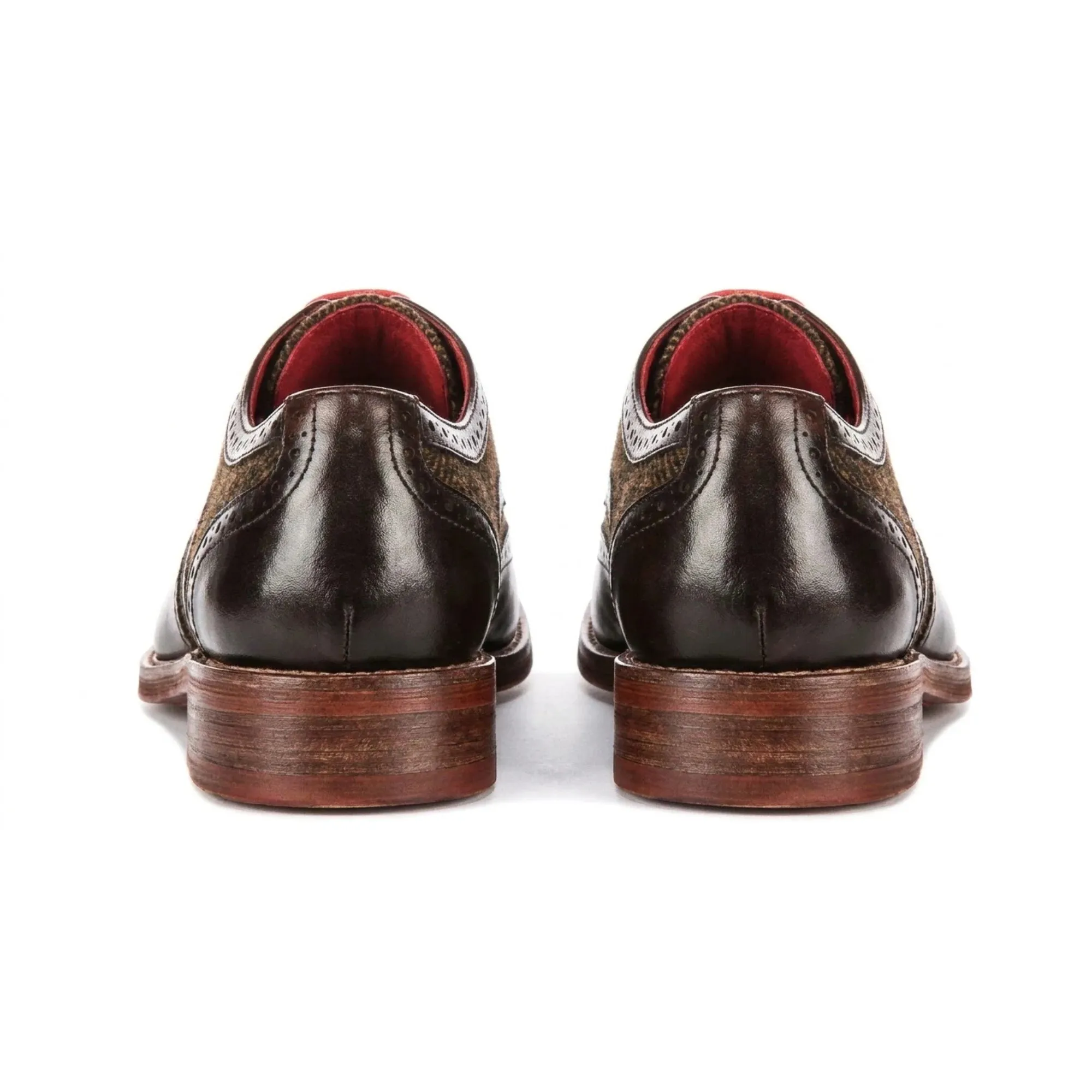 Arlo - Men's Brown Leather Tweed Brogue Shoes sold by Tru Clothing product image thumbnail 4