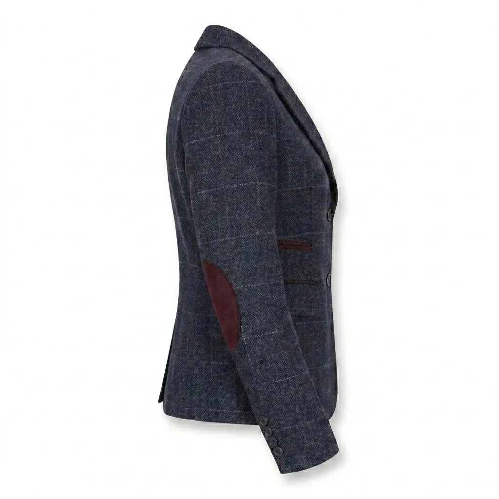 TPW-32 - Women's Navy Wool Blend Tweed Blazer Waistcoat sold by Tru Clothing product image thumbnail 4
