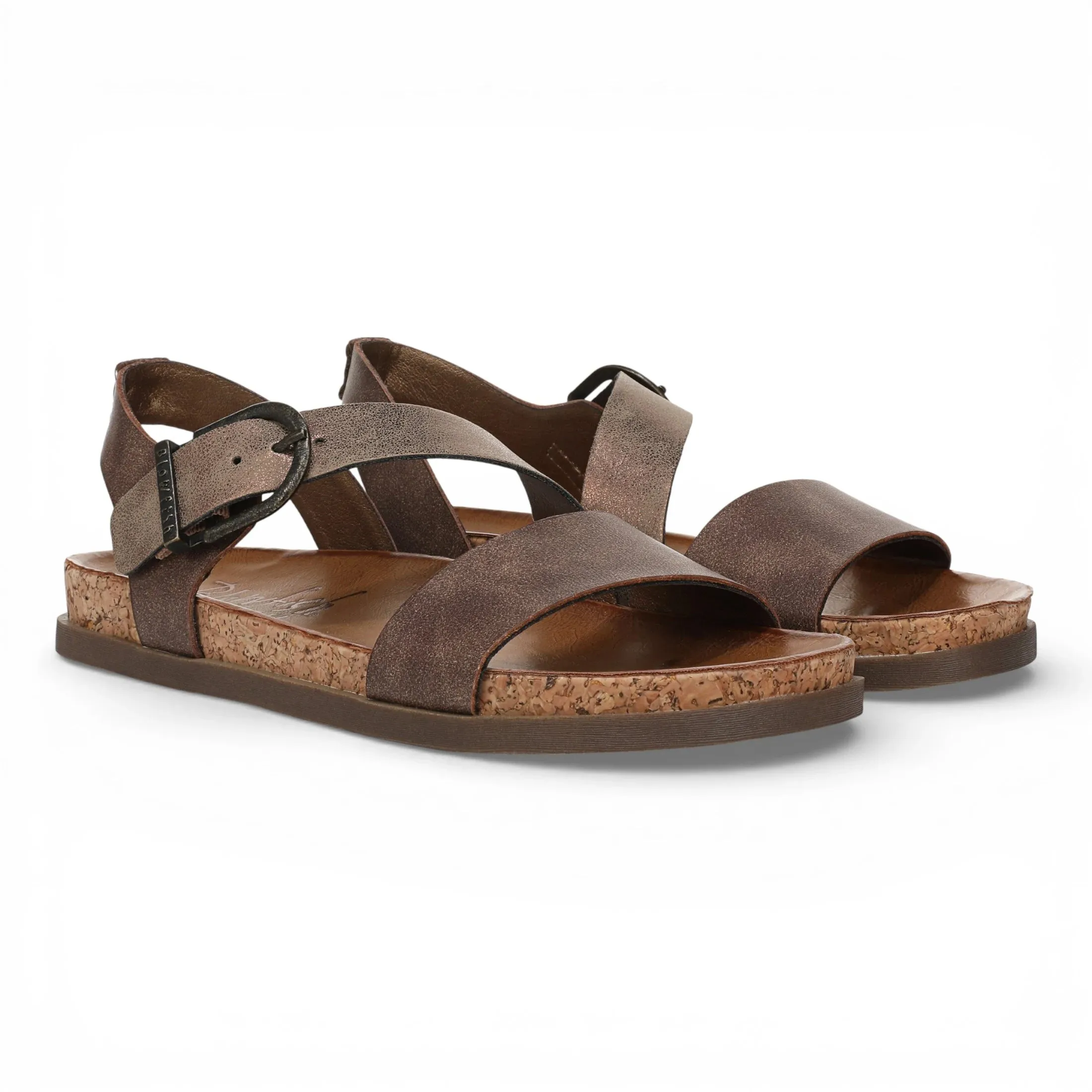 Lance - Women's Brown Silver Footbed Strappy Flat Sandals sold by Tru Clothing product image thumbnail 3