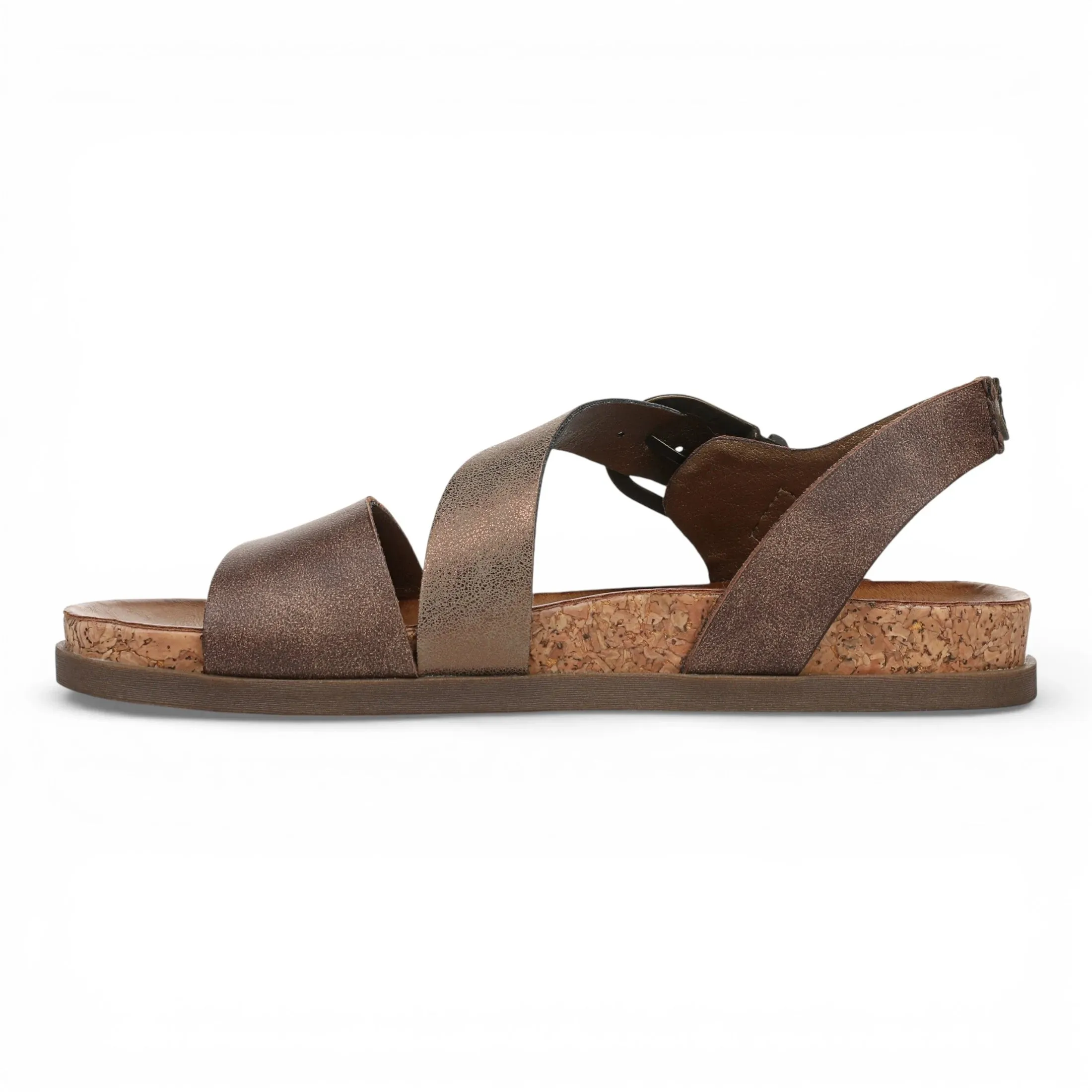 Lance - Women's Brown Silver Footbed Strappy Flat Sandals sold by Tru Clothing product image thumbnail 5