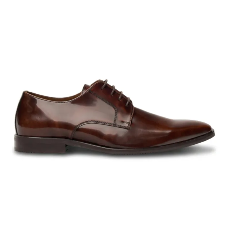 Chester - Men's Tan High-Shine Polished Derby Shoes made by House of Cavani