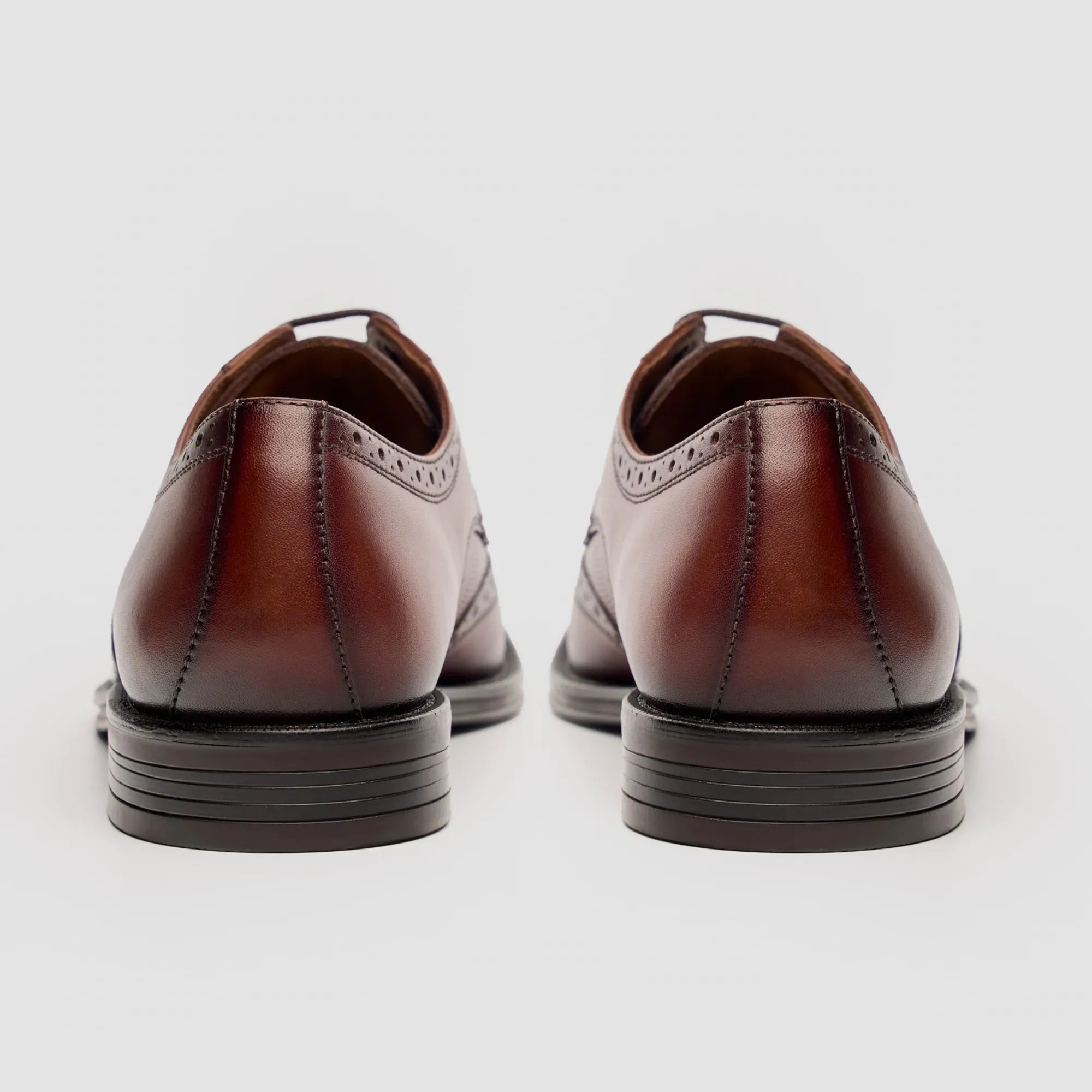 Lorenzo - Men's Tan Burnished Leather Oxfords Shoes sold by Tru Clothing product image thumbnail 3