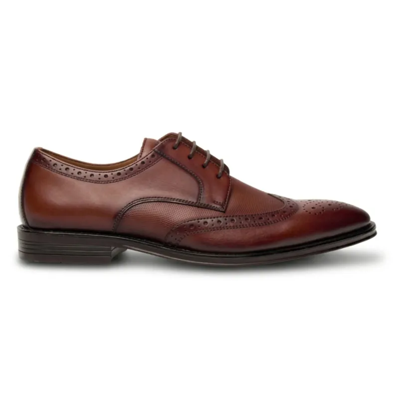 Lorenzo - Men's Tan Burnished Leather Oxfords Shoes made by House of Cavani