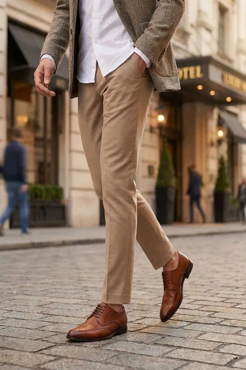 Lorenzo - Men's Tan Burnished Leather Oxfords Shoes sold by Tru Clothing product image thumbnail 2