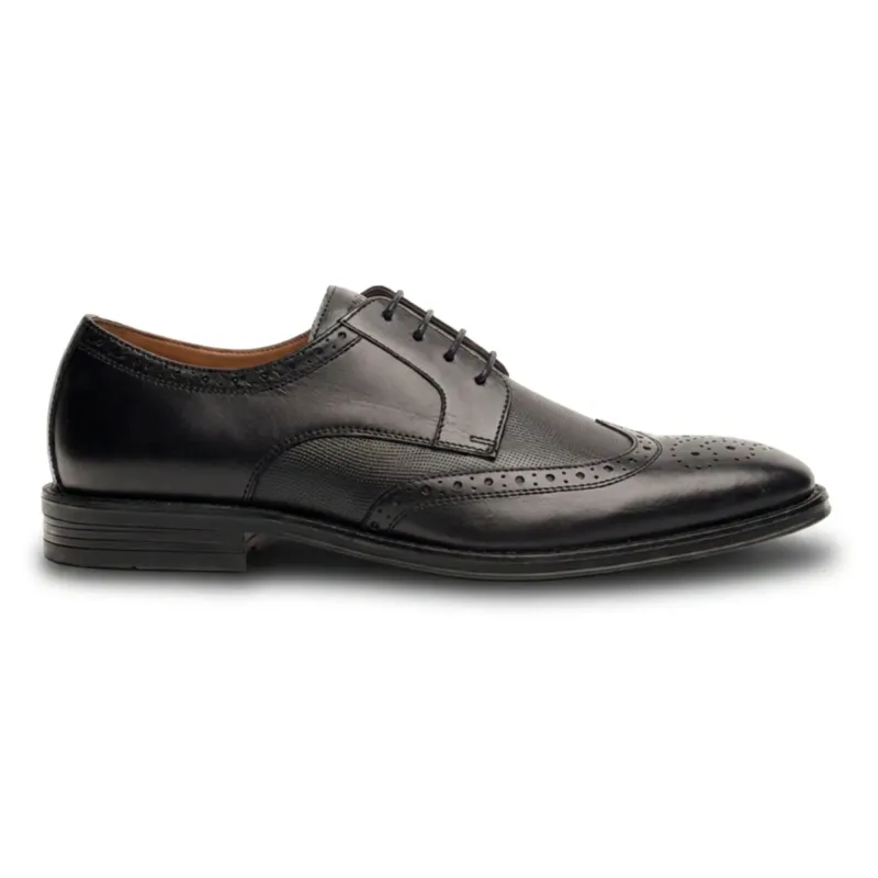 Lorenzo - Men's Black Burnished Leather Oxfords Shoes made by House of Cavani