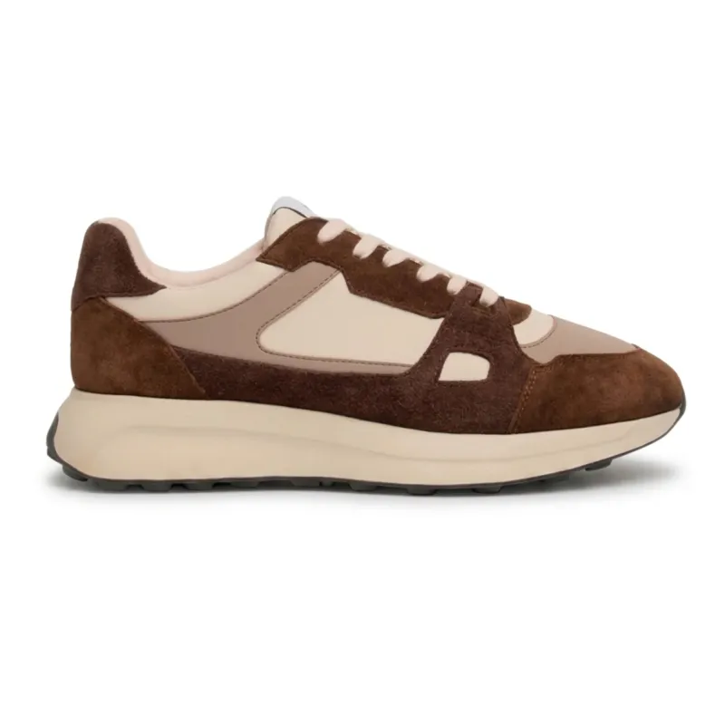Albany - Men's Tan Brown Breathable Mesh Casual Sneakers made by House of Cavani