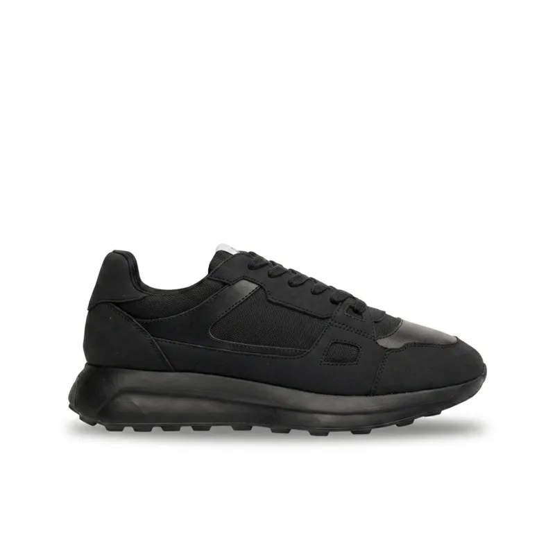 Albany - Men's Black Breathable Mesh Casual Sneakers made by House of Cavani